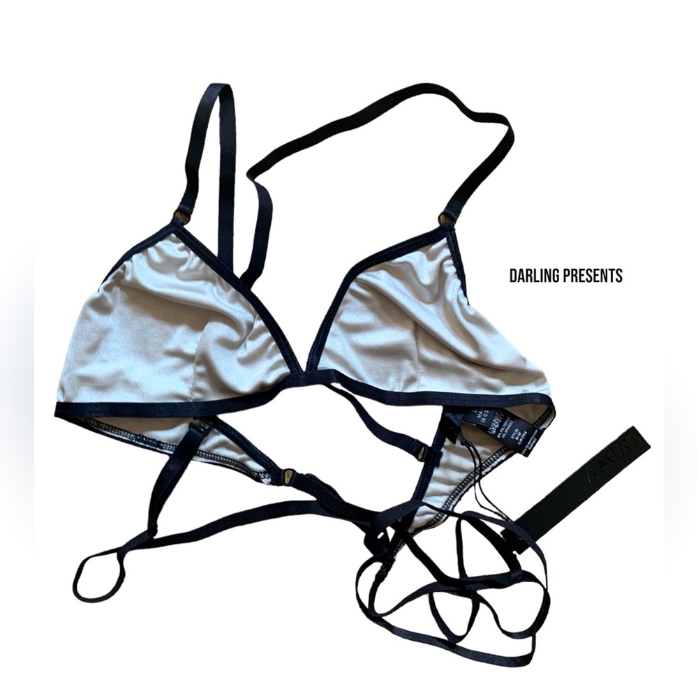 Dolls Kill Widow Slinky Spandex Tribra Women Color Off White Size L